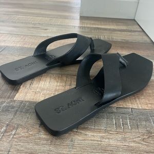 St. Agni Black square sandals